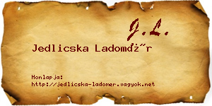Jedlicska Ladomér névjegykártya
